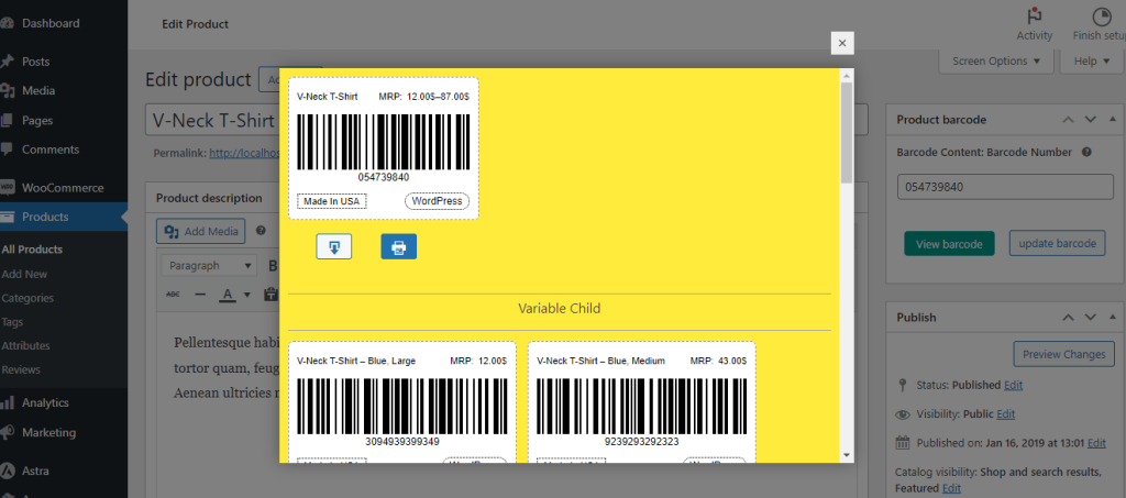 View all barcode