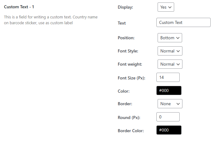 custom label woocomemrce barcode
