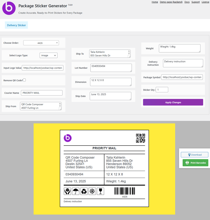 package-sticker-generator